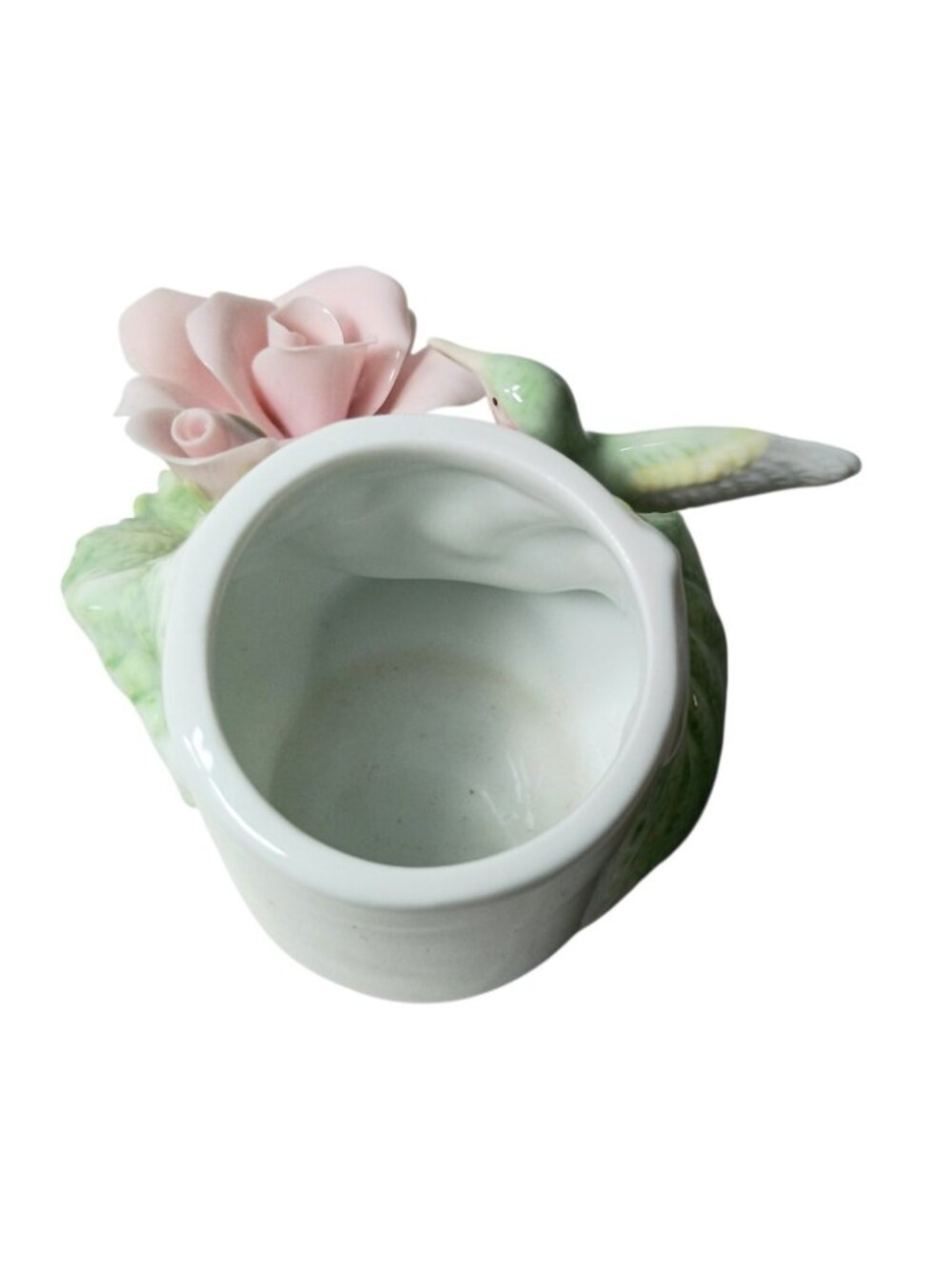 Porcelain Hummingbird & Flower Candleholder Nature - Picture 4 of 6